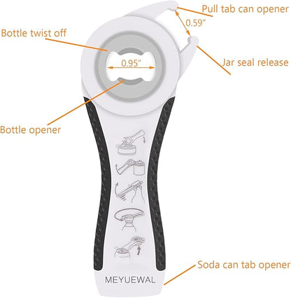 Jar Opener Bottle Opener for Weak Hands, 5 in 1 Multi-Function Can Opener