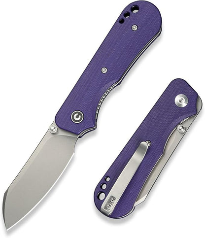 CIVIVI Crabby Pocket Knife, EDC Folding Knife for Men Women with Swedish 14C28N Blade Contoured G10 Handle, Designed by Ken Onion Jr. C24055-2