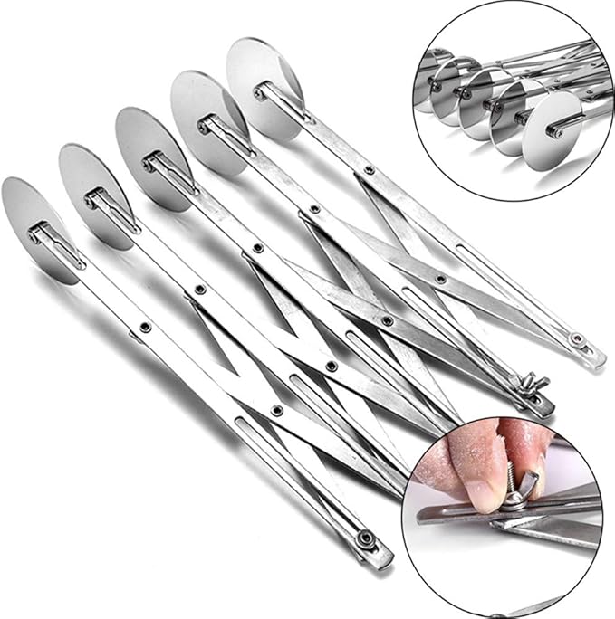 5 Wheel Pastry Cutter, Stainless Pizza Slicer, Expandable Pizza Slicer
