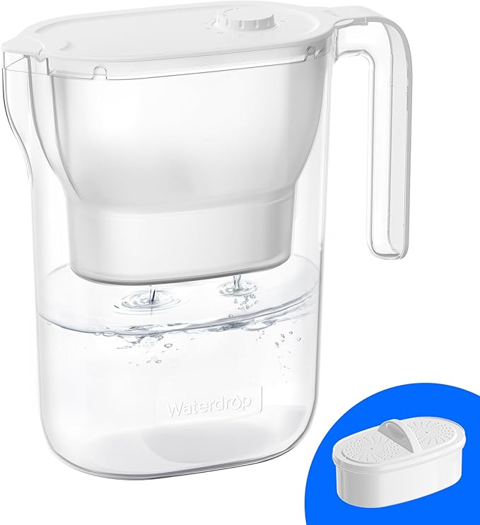 Waterdrop PT-05W-L Water Filter Pitcher, NSF Certified, 200-Gallon Long-Life