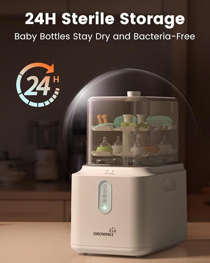 Grownsy 3 Layers Large Capacity Bottle Sterilizer and Dryer, 45% Faster