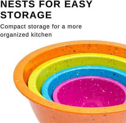 bzyoo Confetti Nesting Mixing Bowls Set