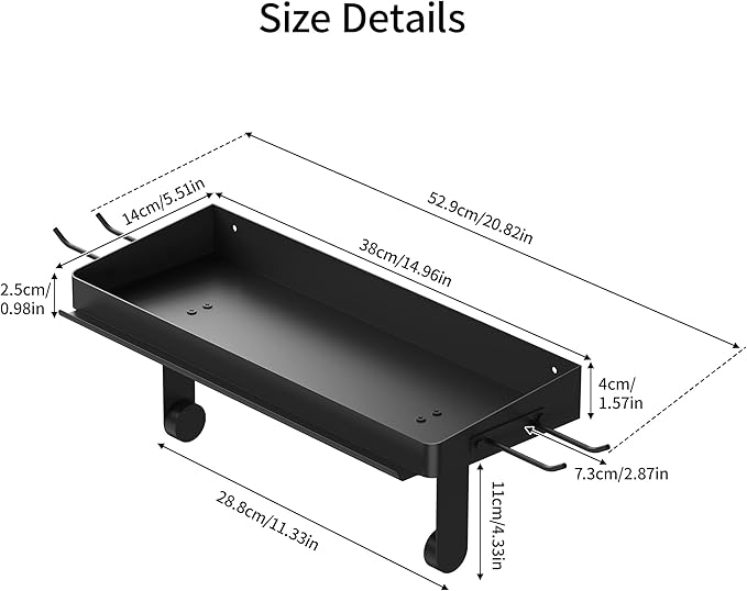 ZUNTO 3-in-1 Wall Mount Garage Paper Towel Holder