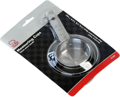 Chef Craft Select 4 Piece Measuring Cup Set, 1/2 and 1 cup, Stainless Steel