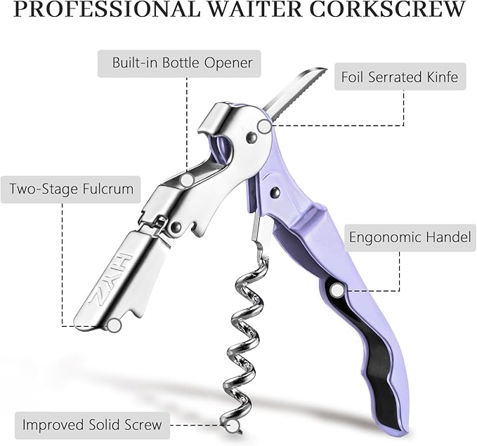 HYZ 2-Pack Wine Opener Waiter Corkscrew, Professional Wine Key