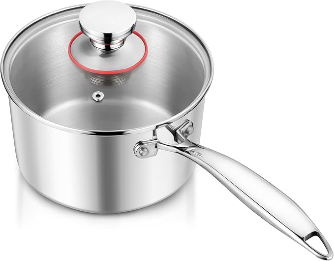 E-far 2-Quart Saucepan, Tri-Ply Stainless Steel Sauce Pan
