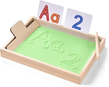 Montessori Sand Tray for Kids,Writing Play Sand Tray with Lid for Classroom Practice Writing Letters and Numbers