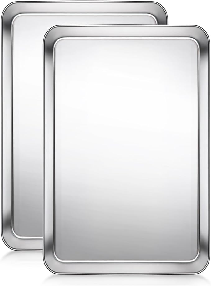 Terlulu Baking Sheet, Cookie Sheet, Stainless Steel Baking Pan, 2 Piece-16''x