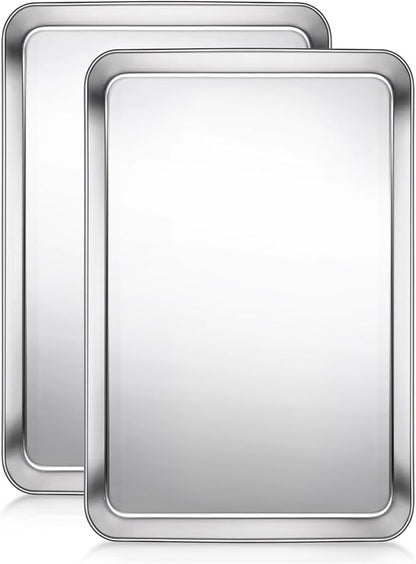 Terlulu Baking Sheet, Cookie Sheet, Stainless Steel Baking Pan, 2 Piece-16''x