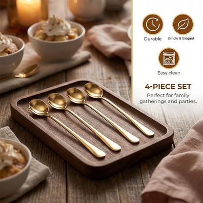 Espresso Spoons Long Handle, Round Tip Demitasse Spoon