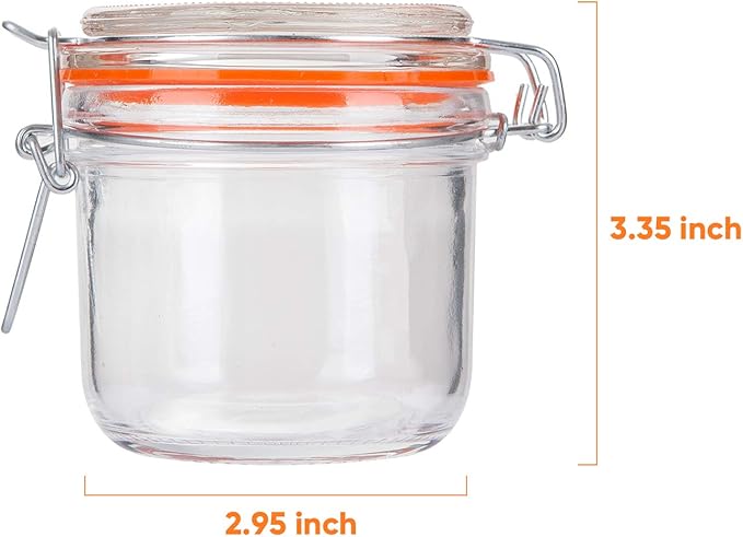 Encheng Glass Jars With Airtight Lids, 6 oz Mason Jars, Glass Jar With Leak
