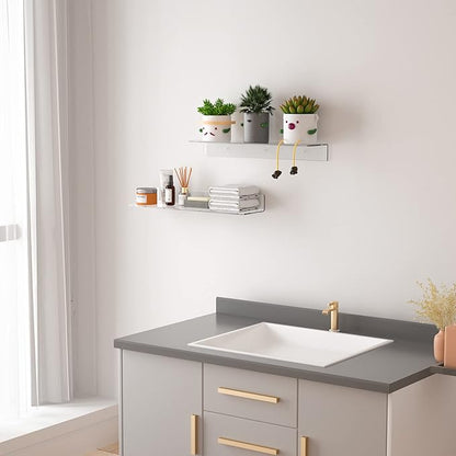 24 Inches Clear Floating Shelves