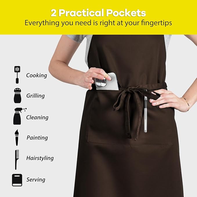 ROTANET Extra Large Apron for Men Adjustable Bib Aprons