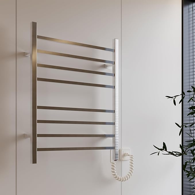HEATGENE Towel Warmer, Heated Towel Warmer Rack, Wall-Mounted Hardwired/Plug-in