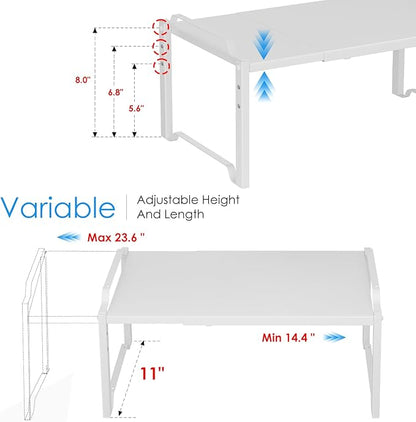 2 Pack 11” Width Expandable Kitchen Cabinet Organizer Shelves, Heavy Duty