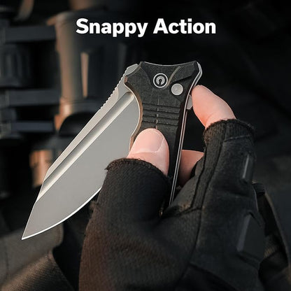 CIVIVI Neurohaptic Pocket Knife for EDC, Folding Knife with 3.74'' Nitro-V Blade G10 Handle, Reversible Clip, Gift for Men Women C23080-2