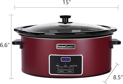 HOMECOOKIN 6 Quart Programmable Slow Cooker, Kitchen Appliances, Perfect
