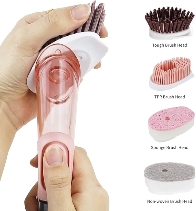 Dish Cleaning Brush, Soap Dispensing Dish Brush Set