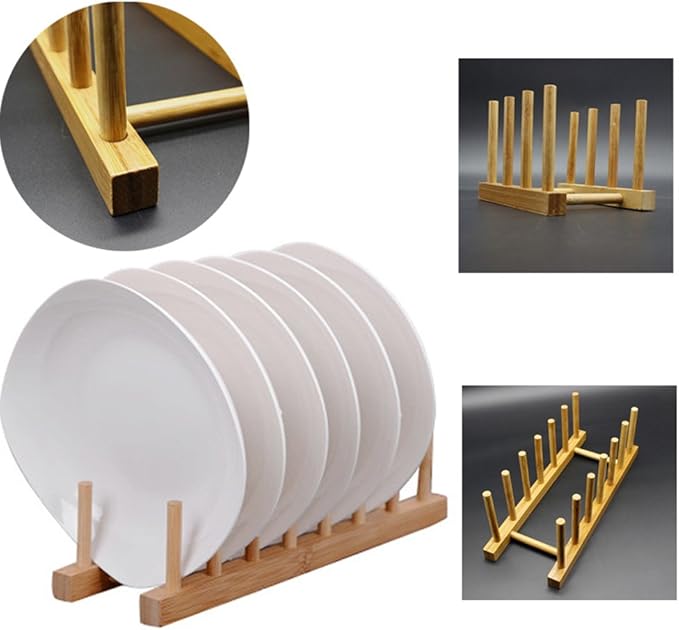 YWSHF Bamboo Wooden Dish Rack Dishes Drainboard Drying Drainer Storage Holder