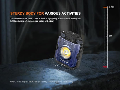 Fenix CL27R Camping Lantern Flashlight, 1600 lumens USB-C Rechargeable Waterproof Portable with White and Red LEDs and Lumentac Organizer for Hurricane Power Outage Emergency and Job Sites (Blue)