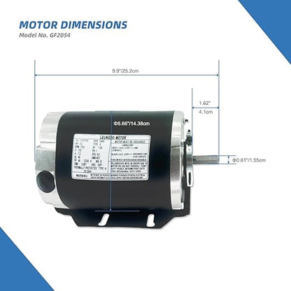 GF2054 Blower Motor 1/2 HP 115 Volt 60Hz 1725RPM 48 Frame Compatible