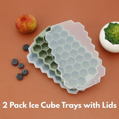 2 Pack Small Silicone Ice Cube Trays