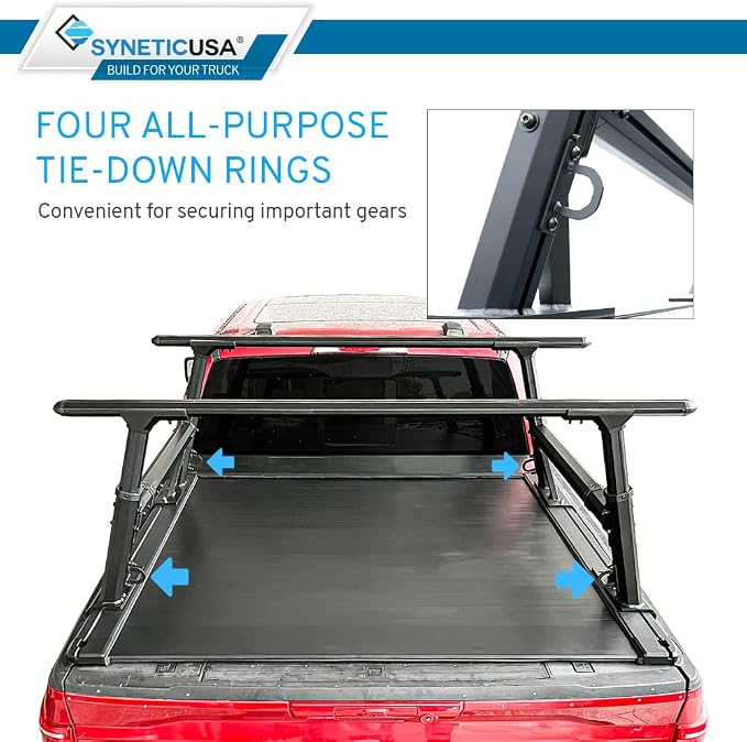 Syneticusa AR Automatic Retractable Truck Bed Cover with R1 Rack for Ford F-150 2004–2026 | 5.5' (67”) Short Bed | Aluminum Hard Retractable Tonneau Cover | Easy Installation | Waterproof, Low-Profile