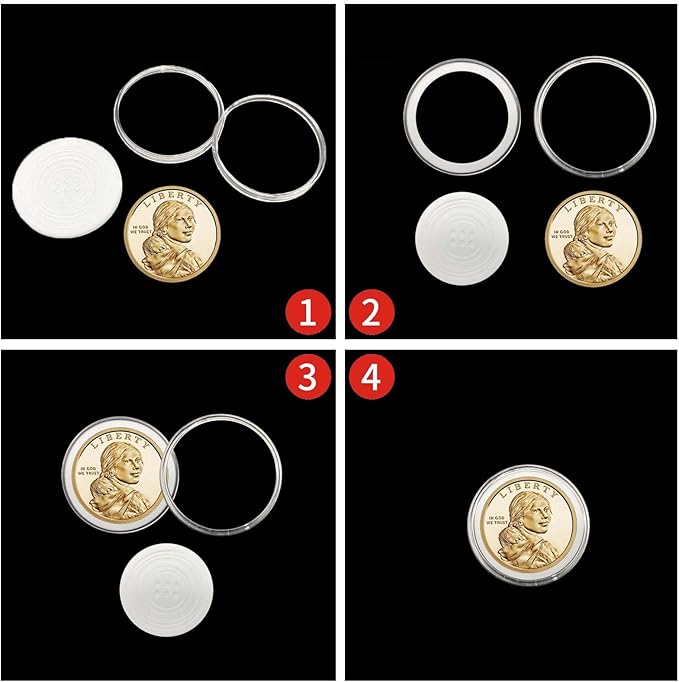 240 pcs 30mm Coin Capsules Coin Holders for Collectors, with Foam Gasket and Plastic Storage Organizer Box, 6 Sizes (17.9/19.1/21.2/24.3/26.5/30mm) Coin Case for Coin Collection Supplies (White)