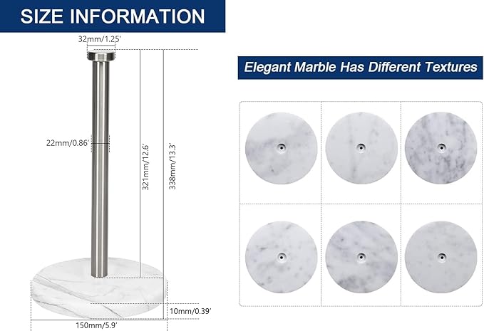 NearMoon Standing Paper Towel Holder, Kitchen Paper Towel Tissue Holder-