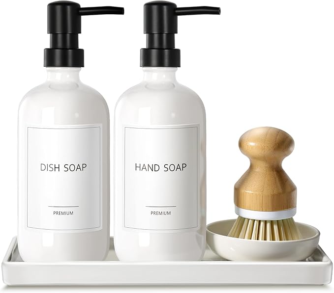 GMISUN Kitchen Soap Dispenser Set, 16 Oz Hand and Dish Soap Dispenser