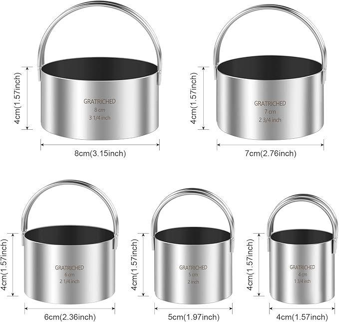 5 Pcs Professional Stainless Steel Cookie Cutters Set