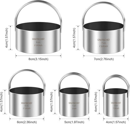 5 Pcs Professional Stainless Steel Cookie Cutters Set