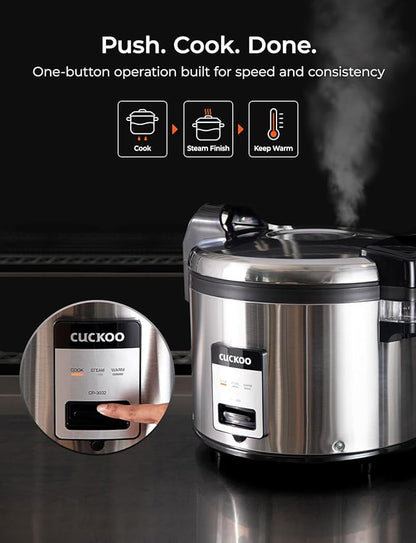 CUCKOO Commercial Rice Cooker & Warmer, Extra Large Rice Cooker 30-Cup Uncooked