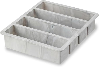 Host Ice Cube Tray, Makes Four 5-Inch Long Cubes, Durable Silicone Trays