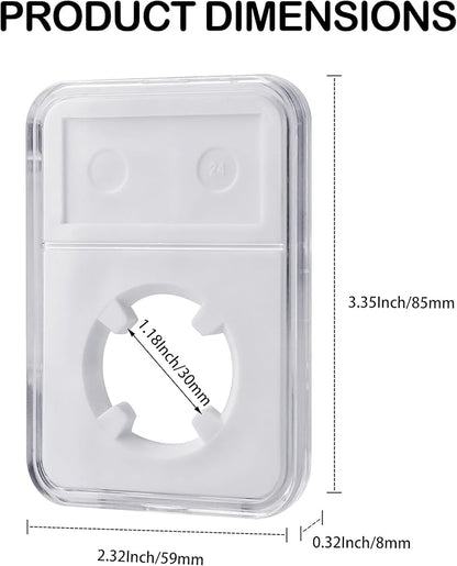 10 Packs 30mm Coin Slab Display Holder, Storage Case for JFK Half Dollar, Clear Acrylic Cases for Coin Organize and Collection, Four-Point Fixation Coin Slab Capsules Protector