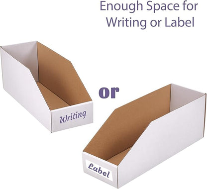 EXYGLO Cardboard Storage Bins 50 Pack, Corrugated Organizer Bins