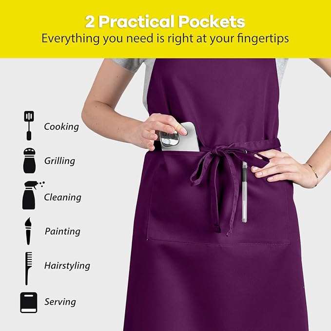 ROTANET Extra Large Apron for Men Adjustable Bib Aprons