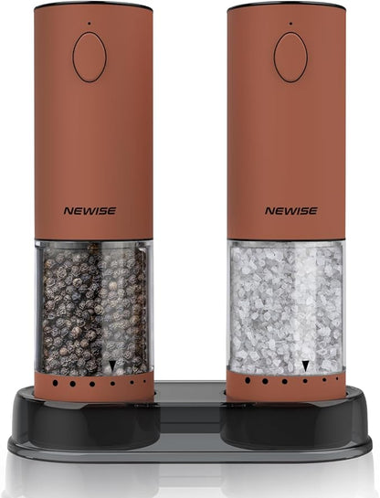 Newise Electric Salt and Pepper Grinder Set Rechargeable