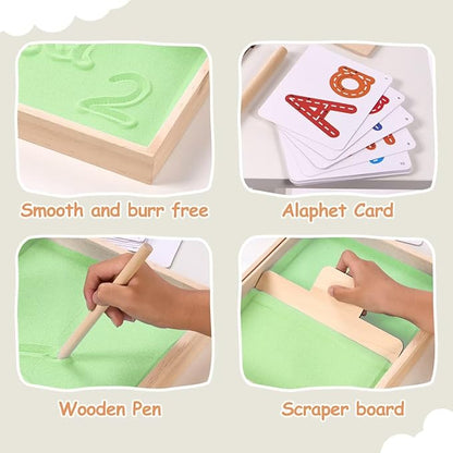Montessori Sand Tray for Kids,Writing Play Sand Tray with Lid for Classroom Practice Writing Letters and Numbers
