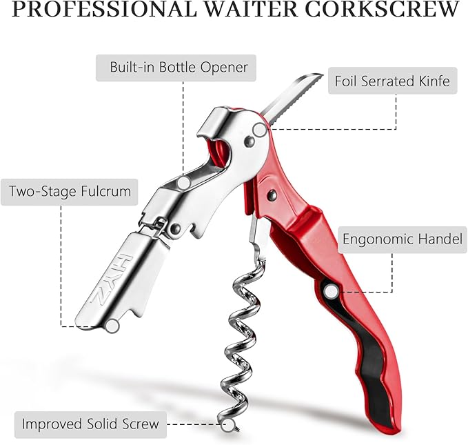 HYZ 2-Pack Wine Opener Waiter Corkscrew, Professional Wine Key