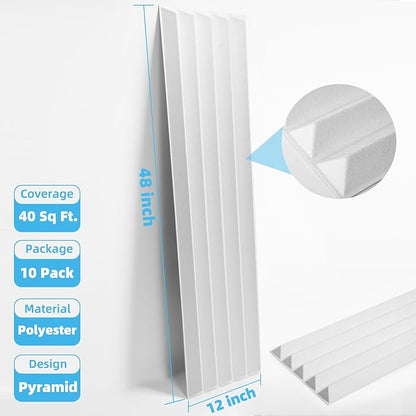 Art3d 10-Pack Peel and Stick Acoustic Panels