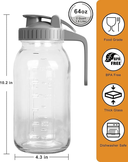 2 Pack - 64oz Glass Pitcher
