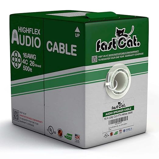 fast Cat. Audio Cable/Speaker Wire 500ft Pull Box- PVC Jacket
