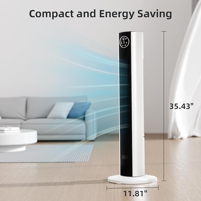 Antarctic Star Tower Fan Portable Floor Fans 85°Oscillating Fan Quiet Cooling