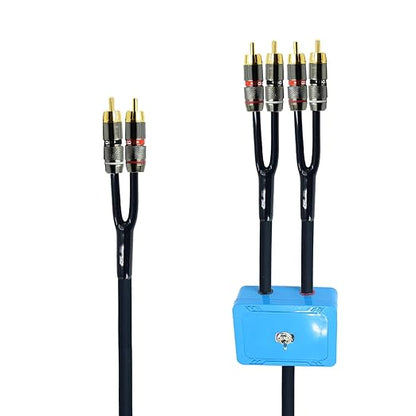3ft Sound Channel swicher 2 male to 4 Male RCA Switch Selector 2 input 1 Output