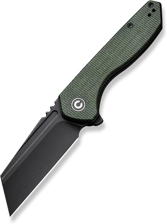 CIVIVI Pocket Knife for Men, ExOne Folding Knife with Flipper, 2.94" Nitro-V Reverse Tanto Blade Micarta Handle for Perfect EDC Gift C23036-3