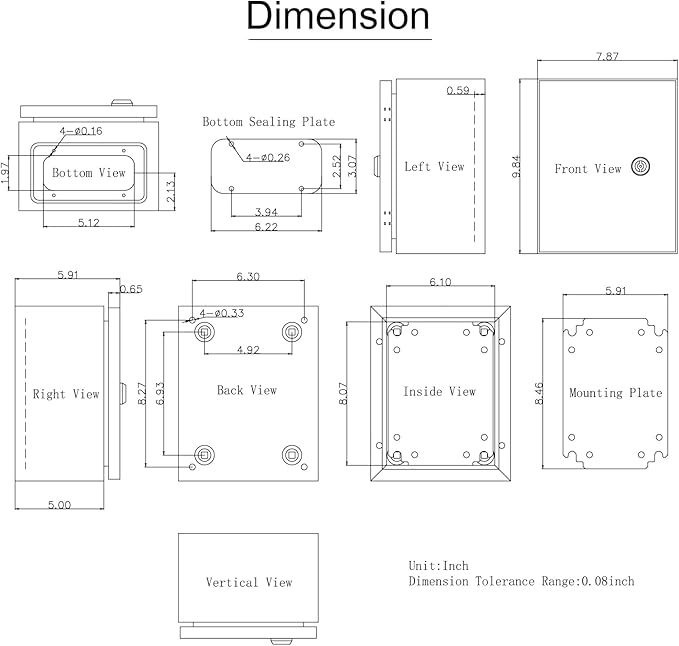 VEVOR NEMA Steel Enclosure, IP66 Waterproof & Dustproof, Outdoor/Indoor