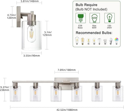 SOPEAS 6-Light Bathroom Light Fixtures, Vanity