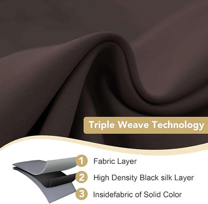 H.VERSAILTEX Brown Blackout Curtains