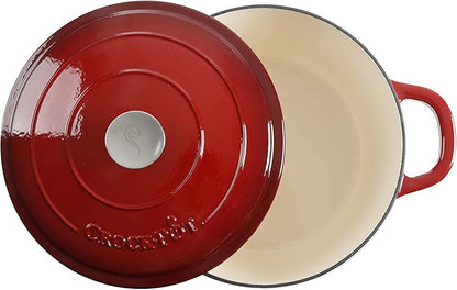 Crock-Pot Artisan 7-Quart Round Enameled Cast Iron Dutch Oven – Scarlet Red